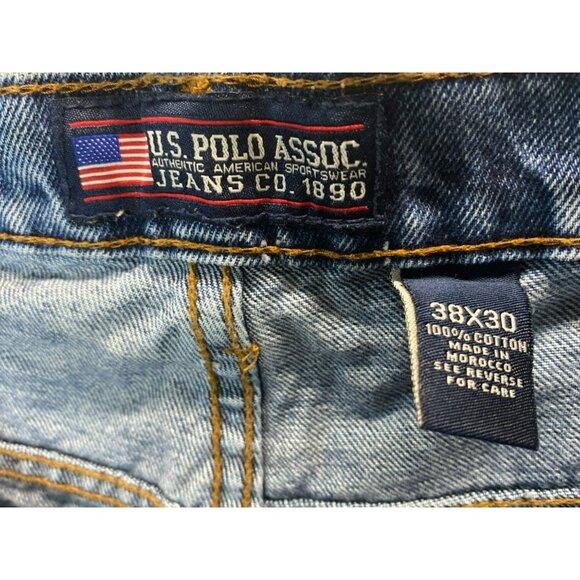 Vintage US POLO ASSOC JEANS CO Mens 38x30 Baggy Hip Hop Skater Grunge Blue Y2K - Picture 10 of 13